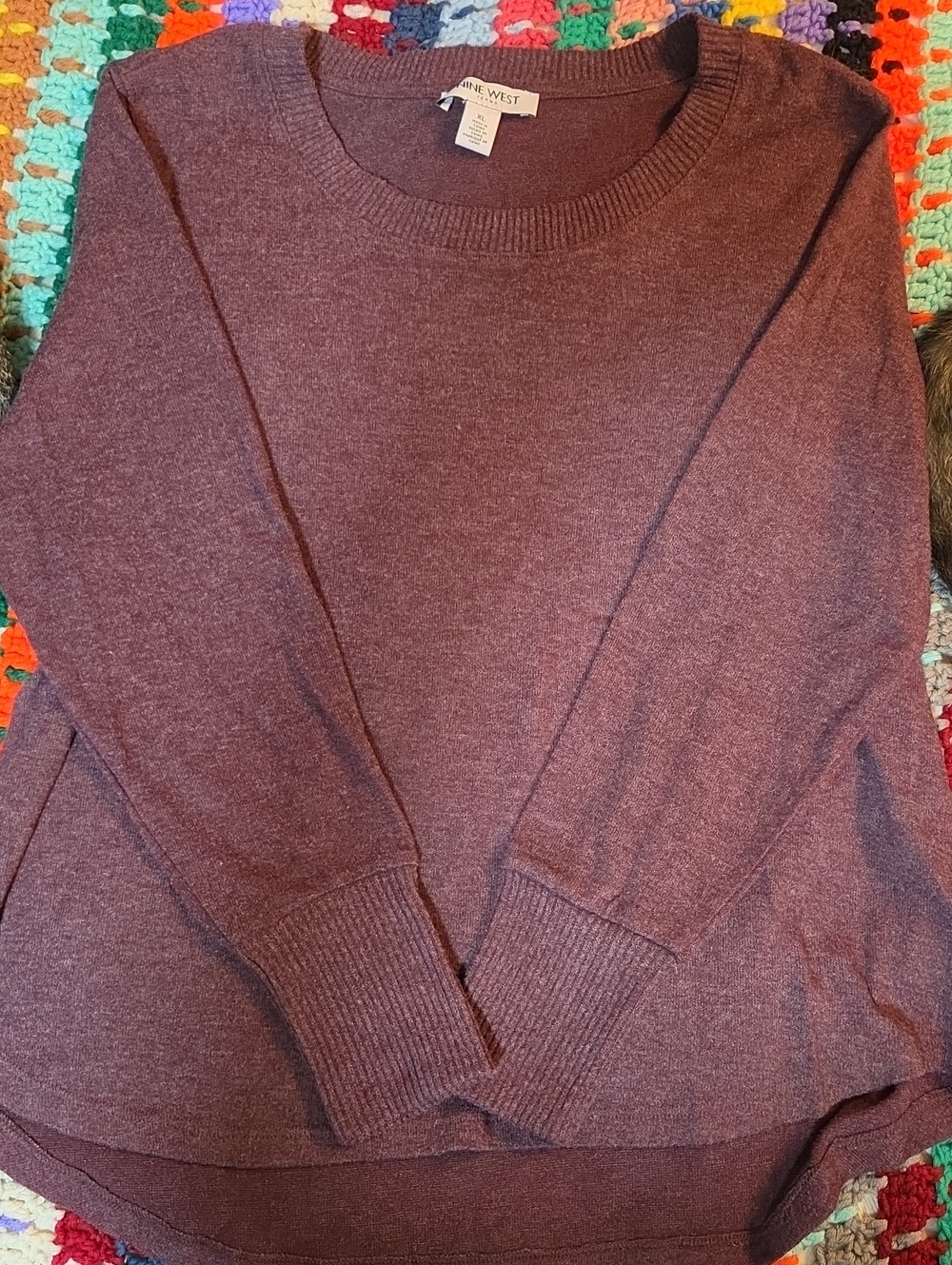 Nine West Jeans Pullover Scoop Neck Sweater. Size XL.
